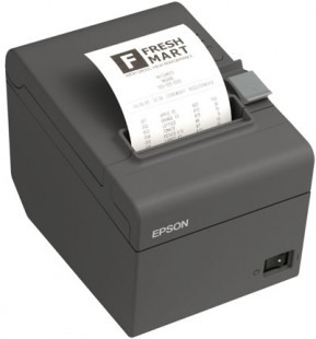 Epson. Receipt printers / receipt like ticket printer. EPSON TM-T20II small fast thermal receipt printer for 80 mm / 58 mm wide receipts with clever tricks to save paper. Choose serial + USB or Ethernet + USB. Lowest price at barcode.co.uk