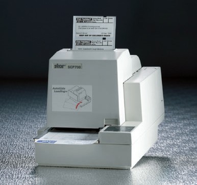 Star Micronics. Receipt printers / receipt like ticket printer. Star SCP700 combi printer with thermal receipt and dot matrix slip. Lowest price at barcode.co.uk