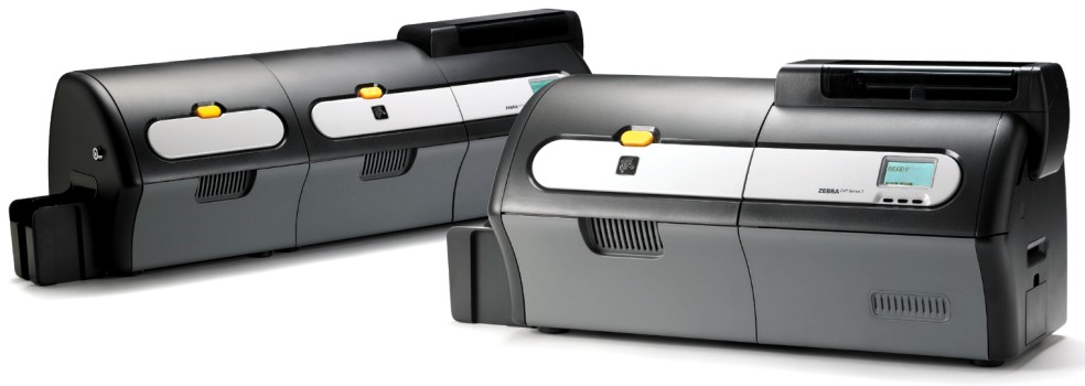 Zebra (Eltron). Card printers / plastic ID cards. Zebra ZXP Series 7 (Z71 / Z72) dye sublimation colour plastic PVC ID card printer, 300 dpi, with USB and Ethernet LAN. Optional encoding magnetic stripe, smart card, MIFARE. Lowest price at barcode.co.uk