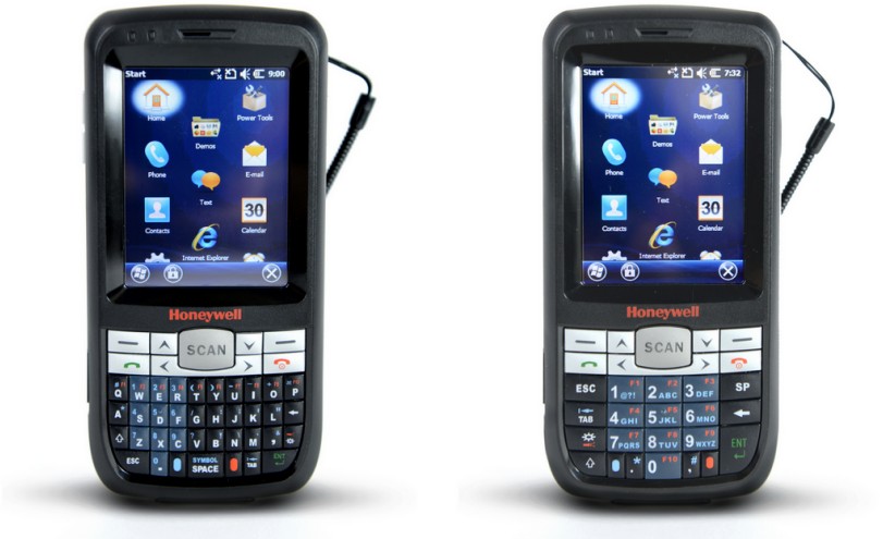 Honeywell (HHP Handheld). Portable / mobile wireless touch screen computer with built-in barcode scanner, phone, WiFi 802.11, GPRS internet, Bluetooth (Pocket PC, Smartphone, Windows Mobile, dotNet, flash, etc.). Honeywell Dolphin 60s scanphone barcode scanning Windows mobile smartphone. Lowest price at barcode.co.uk