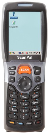 Honeywell (HHP Handheld). Portable / mobile / wireless batch terminals with laser barcode reader / scanner. Honeywell ScanPal 5100 mobile Windows computer (Metrologic ScanPal replacement) with laser scanner (2D imager option) fast USB downloads (WiFi option). Lowest price at barcode.co.uk