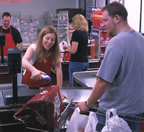 Metrologic MS9535 BT Voyager laser bar code reader in use